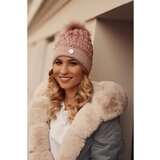 Fasardi Ruffled hat with glitter and pink pompom Cene