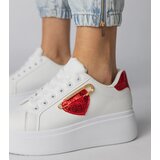 Gemre White sneakers with a red heart Lerisol | Shoptok.si
