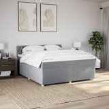  Krevet s oprugama i madracem svjetlosivi 200 x 200cm od tkanine | shoptok.hr