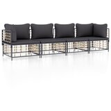 Maison Chic Seti vrtnega pohištva - Vrtna garnitura - Vrtni pohištvo set 4-delna z blazinami antracit poli ratan, (21819377) | Shoptok.si