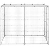 vidaXL Vanjski kavez za pse s krovom pocinčani čelik 110x220x180 cm | shoptok.hr