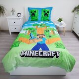 Jerry Fabrics Enojna bombažna otroška posteljnina s svetlečim učinkom 140x200 cm Minecraft "Jungle Fight" – | Shoptok.si