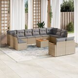  13-dijelni set vrtnih sofa s jastucima bež od poliratana | shoptok.hr
