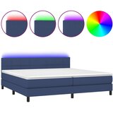  box spring s madracem LED plavi 200x200 cm od tkanine | shoptok.hr