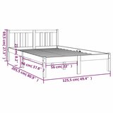  Okvir za krevet od masivnog drva sivi 120 x 200 cm | shoptok.hr