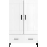  Visoka komoda sjajna bijela 69,5x31x115 cm konstruirano drvo | Shoptok.si