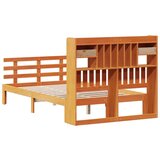  Knjižna postelja brez vzmetnice vošč. rjava 135x190 cm borovina, (21653634) | Shoptok.si