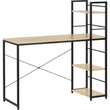 Moderna računalniška miza s polico 120 × 48 × 122 cm - svetlo rjava miza v industrijskem stilu Loft, (5000125682)