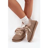 VINCEZA Suede Women's Snow Boots with Fur and Thick Lacing | shoptok.hr