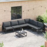 vidaXL Vrtna sedežna garnitura 7 pcs Antracitna Jeklo | Shoptok.si
