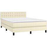  s oprugama i madracem krem 140 x 190 cm od umjetne kože | shoptok.hr