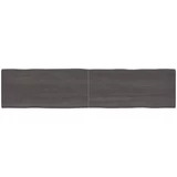 vidaXL Mizna plošča temno siva 220x50x4 cm obdelana trdna hrastovina, (20979183)