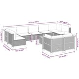 vidaXL 10-dijelni set vrtnih sofa s jastucima bež od poliratana | shoptok.hr
