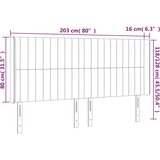  Uzglavlje s ušima smeđesivo 203x16x118/128 cm od tkanine | shoptok.hr