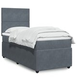 vidaXL Box spring postelja z vzmetnico temno siva 100x200 cm žamet Cene