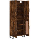  Visoka komoda dimljeni hrast 69,5x34x180 cm konstruiranog drva Slike