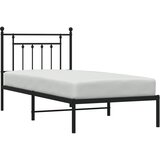  Metalni okvir za krevet s uzglavljem crni 80x200 cm | shoptok.hr