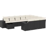  11-dijelni set vrtnih sofa od poliratana s jastucima crni | shoptok.hr