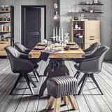 Premium Living Jedilna Miza Industrial, Naravne Barve, Črna, 200x90 | Shoptok.si