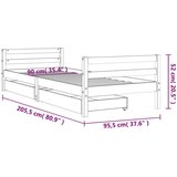 Za dječji krevet s ladicama bijeli 90 x 200 cm borovina | shoptok.hr