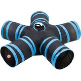 vidaXL Tunel za mačke s 5 smjerova crno-plavi 25 cm poliesterski | shoptok.hr