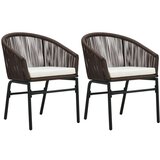 PVC Vrtni stol 2 kosa rjav PVC ratan | Shoptok.si