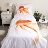 Jerry Fabrics Bela/oranžna enojna bombažna otroška posteljnina 140x200 cm Goldfish – | Shoptok.si