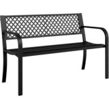  Vrtna klupa 119 cm crna čelična | Eponuda.com