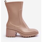 Boto Women's Matte Boots Botki On Heel Beige Bertaida | Shoptok.si