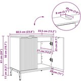 vidaXL Kupaonski ormarić za sudoper s vratima Crna 60.5 x 33.5 x 61 cm | shoptok.hr