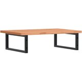  Zidna polica za umivaonik od čelika i masivne bukovine Smeđa 80 x 55 x 2.5 cm | Shoptok.si