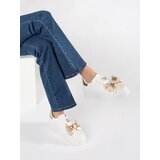 Shelvt White and gold sneakers with gold accessories | Shoptok.si