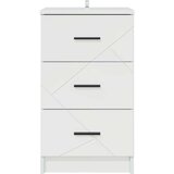 vidaXL Nočna omarica s predalom Bela z visokim sijajem 38 x 38 x 66 cm | Shoptok.si