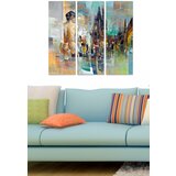 Wallity MDF1241186878 multicolor decorative mdf painting (3 pieces) Cene