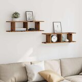  Zidne police 2 kom boja staro drvo 75x18x20cm konstruirano drvo | shoptok.hr