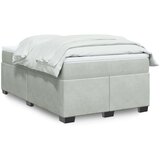 vidaXL Box spring postelja z vzmetnico svetlo siva 120x190 cm žamet | Shoptok.si