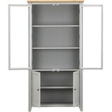 MID.YOU VITRINA, furnirano, masivno hrast, bor siva, prozorno, naravne barve | Shoptok.si