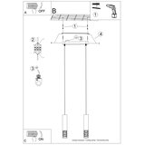 Sollux SL.1687 - visilica na sajli lami 2xGU10/10W/230V, beo | Eponuda.com