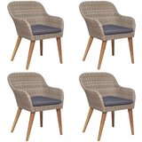  5-dijelni vrtni blagovaonski set s jastucima smeđe | shoptok.hr
