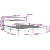 vidaXL Krevet s regalom z knjige bez madraca bijeli 200x200cm borovina | shoptok.hr
