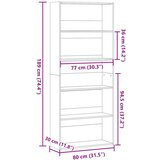 Ormarić za knjige beton sivi 80x30x189 cm konstruirano drvo | shoptok.hr