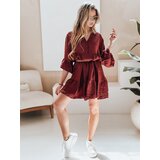 DStreet Sukienka letnia muślinowa LYVONNE bordowa | shoptok.hr