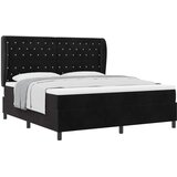  Krevet s opruga kutije s madracem Crna 200 x 180 cm Baršun | shoptok.hr