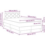 Box Spring krevet s madracem tamno smeđi 120x190 cm tkanina | shoptok.hr
