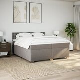  Krevet s oprugama i madracem smeđesivi 200x200 cm od tkanine | shoptok.hr