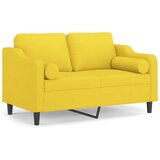 vidaXL Kavč dvosed z blazinami svetlo rumen 120 cm blago, (20910604) | Shoptok.si