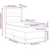 Box Spring Postelja z Blazino in LED Črna 90x200 cm Tkanina, (22049780) | Shoptok.si