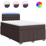 vidaXL Box spring postelja z vzmetnico temno rjava 120x190 cm blago, (21308947) | Shoptok.si
