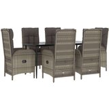  7-dijelni vrtni blagovaonski set crno-sivi od poliratana | shoptok.hr
