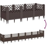  Vrtna sadilica s klinovima smeđa 123,5x43,5x43,5 cm PP | shoptok.hr